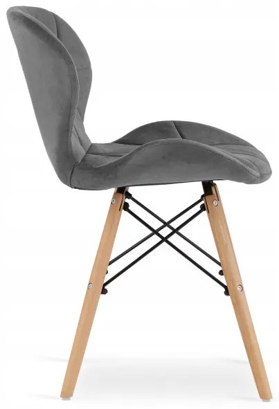 Jedálenský stôl TODI čierny 60 cm s dvoma stoličkami LAGO zamatové sivé