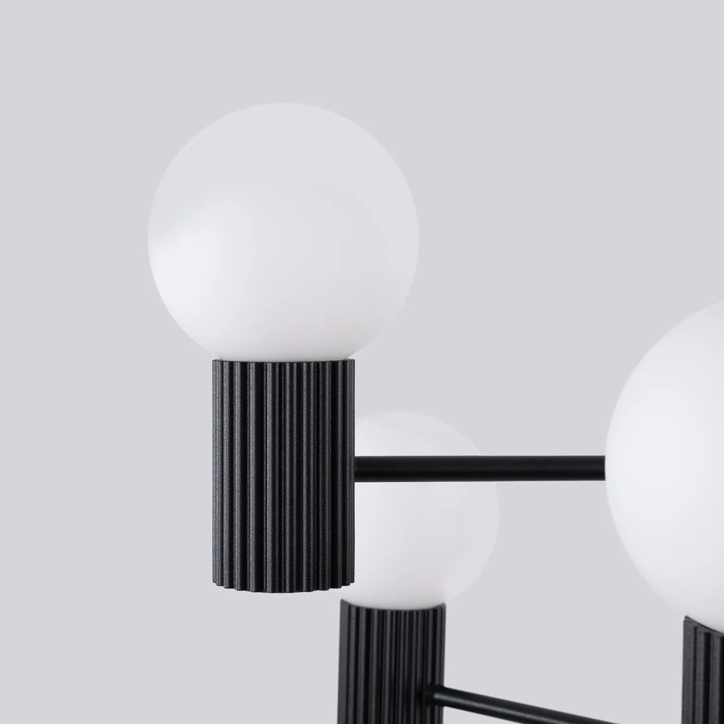 Luster Halo, 6x biele sklenené tienidlo, b