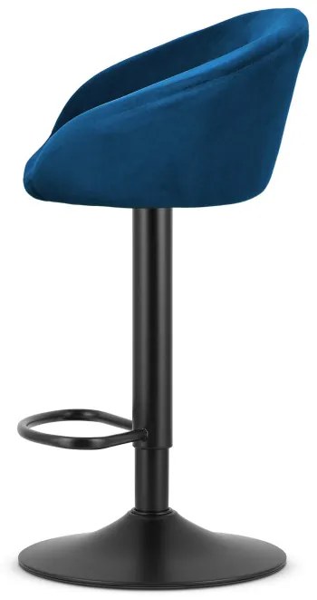 Set dvoch barových stoličiek EAST zamatové granátové (čierna noha) 2 ks