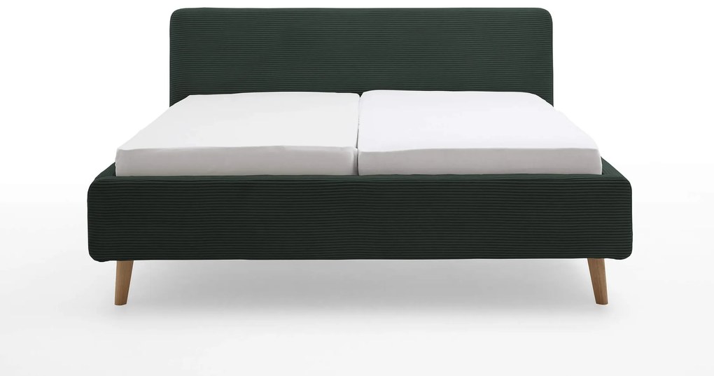 Čalúnená posteľ taupe 180 x 200 cm menčester zelená MUZZA