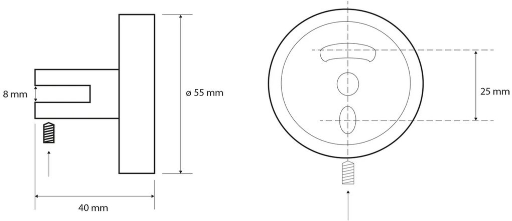 SAPHO XR009 X-Round držiaky sklenenej poličky 8 mm, strieborná