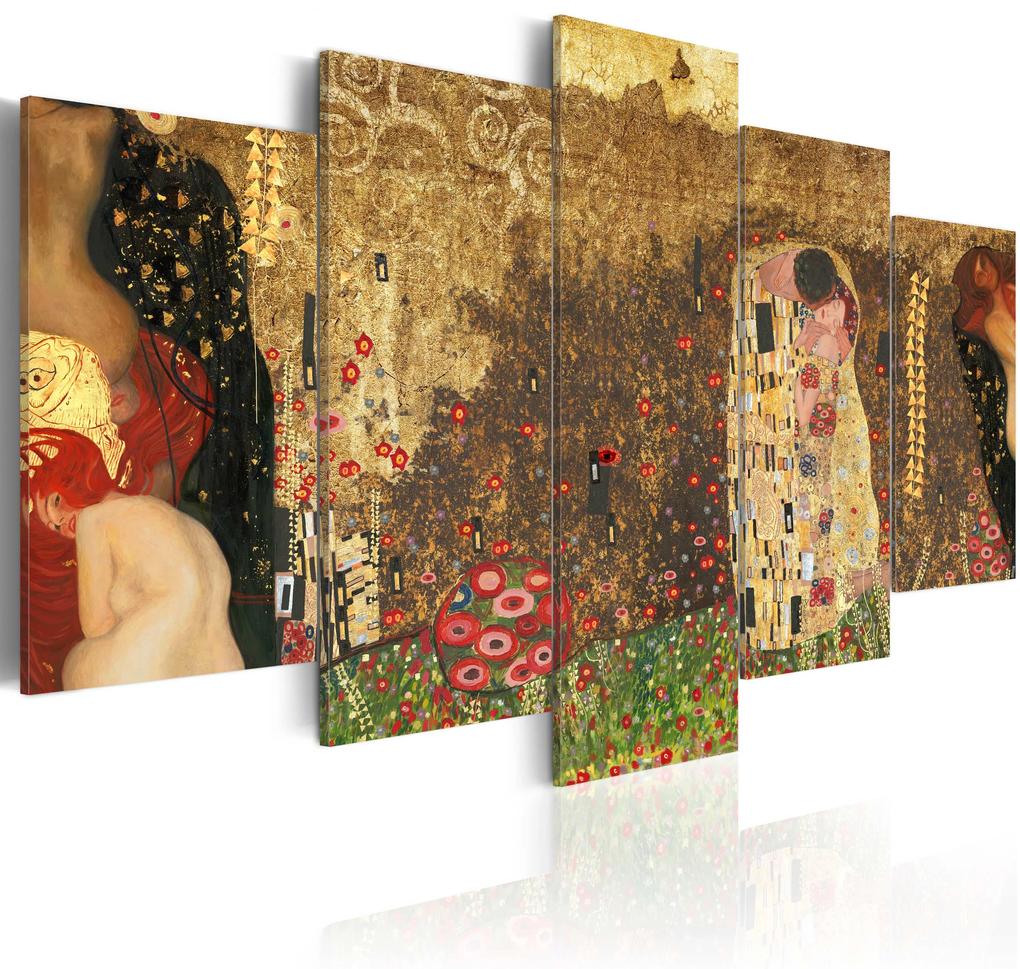 Artgeist Obraz - Klimt's muses Veľkosť: 100x50, Verzia: Na talianskom plátne