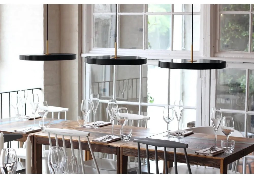 Čierne LED závesné svietidlo s kovovým tienidlom ø 31 cm Asteria Mini – UMAGE