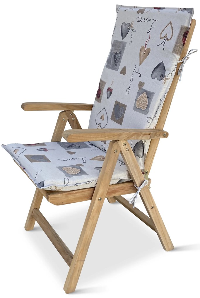 Polster na polohovaciu stoličku a kreslo 3cm motív srdca LOVE