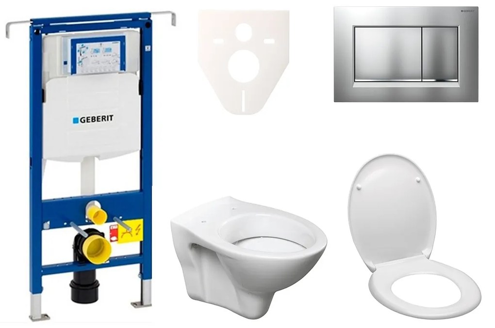 Cenovo zvýhodnený závesný WC set Geberit do ľahkých stien / predstenová montáž + WC S-Line S-line Pro 111.355.00.5ND7