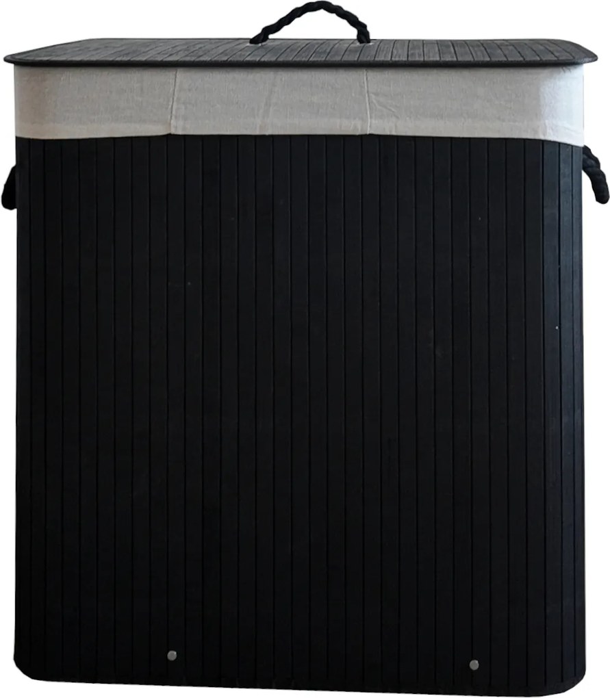 TRENDIE Bambusový kôš na prádlo 150l čierny + DARČEK