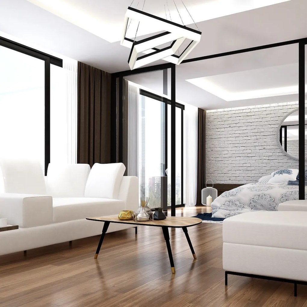 Závesné LED svietidlo Nero, 2x LED 80w, 4000k, b