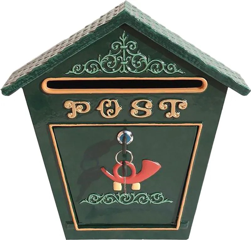 Schránka Albert poštová, zelená (36 x 9 x 38 cm )