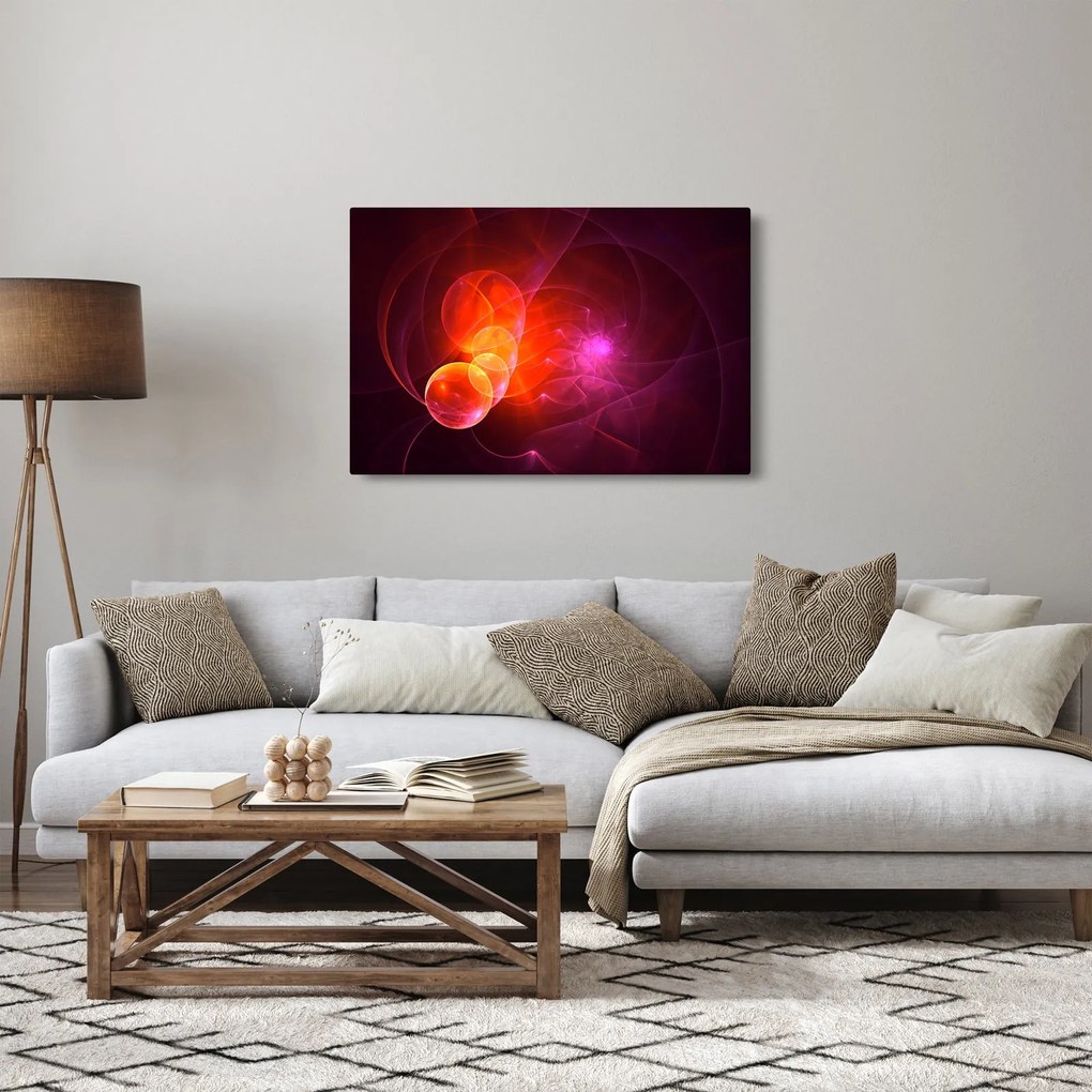 Moderný obraz ružovej abstrakcie (90x60 cm)