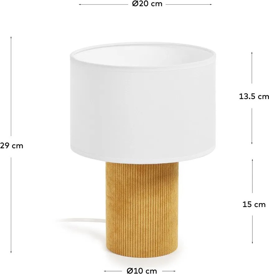 Detská lampička v horčicovej farbe/biela Bianella – Kave Home