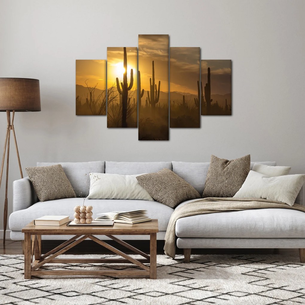 Obraz - Kaktusy Saguaro (150x105 cm)