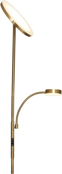 LED stmievateľná stojacia lampa NORA LED/25W/230V 2200/3000/4000K + LED/5W 3000K zlatá + diaľkové ovládanie