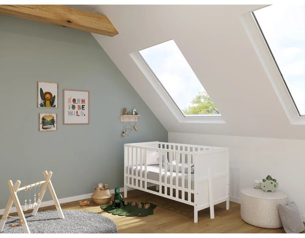 Biela postieľka z masívneho dreva 70x140 cm Alkmaar – Germania