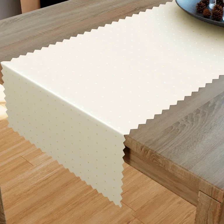 Goldea sviatočný behúň na stôl teflónový - vanilkový s lesklými obdĺžničky 35x120 cm