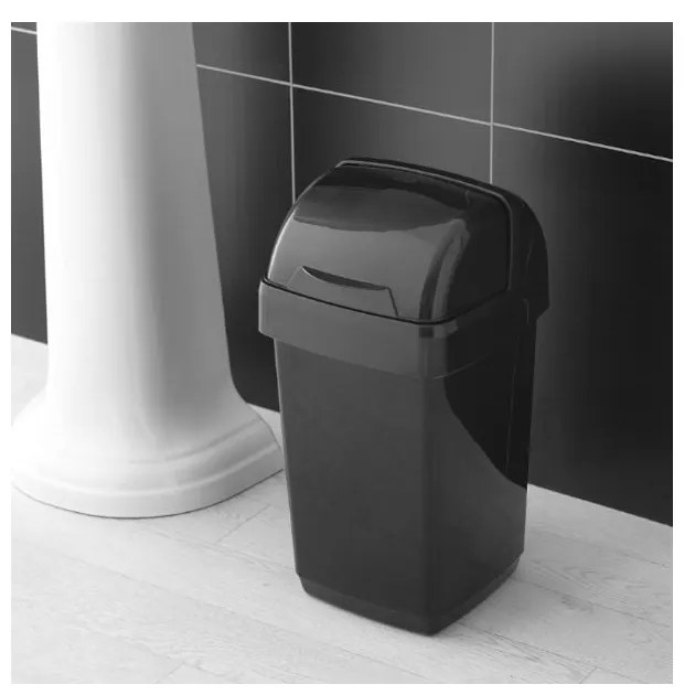 Krémový odpadkový kôš Addis Roll Top, 22,5 x 23 x 42,5 cm