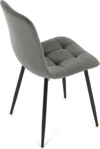 Jedálenská stolička zamatová, sivá CT-281 GREY4