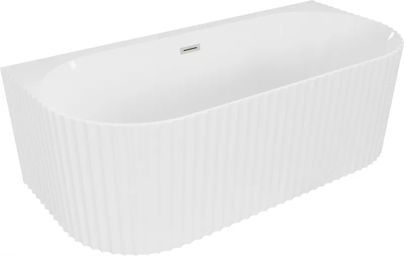 Mexen Sella oválna vaňa 170x80, biela lesk, preliv, drážkovaná