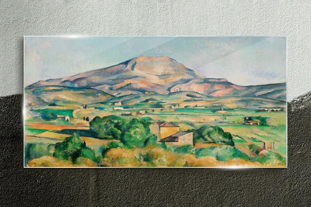 Sklenený obraz Maľovanie hory prírody