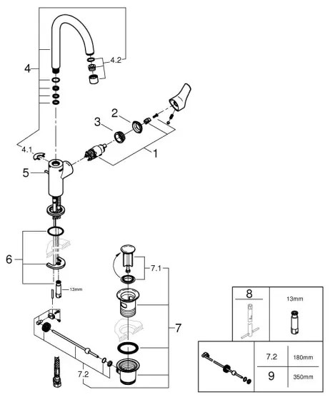 GROHE 242032432 - Umývadlová batéria START 311 mm čierna
