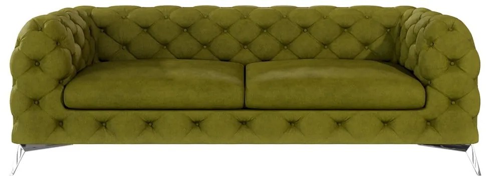 Zelená zamatová pohovka 225 cm Chelsea – Ropez