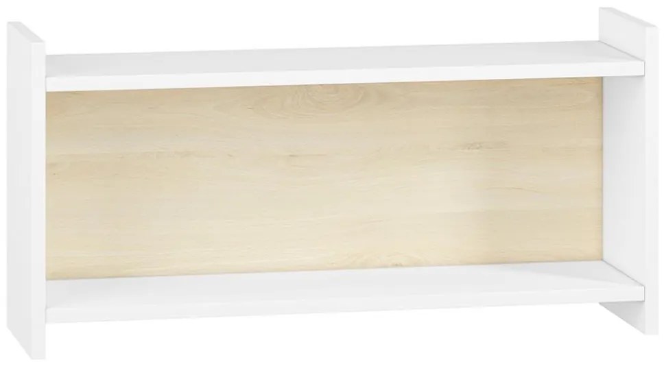 Detská nástenná polica BUBO 35x72 cm biela/svetlý buk