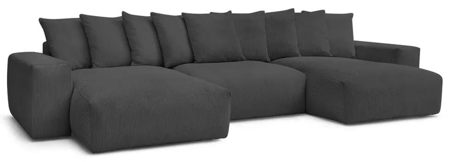 Sivá menčestrová rohová pohovka Voltaire – Bobochic Paris