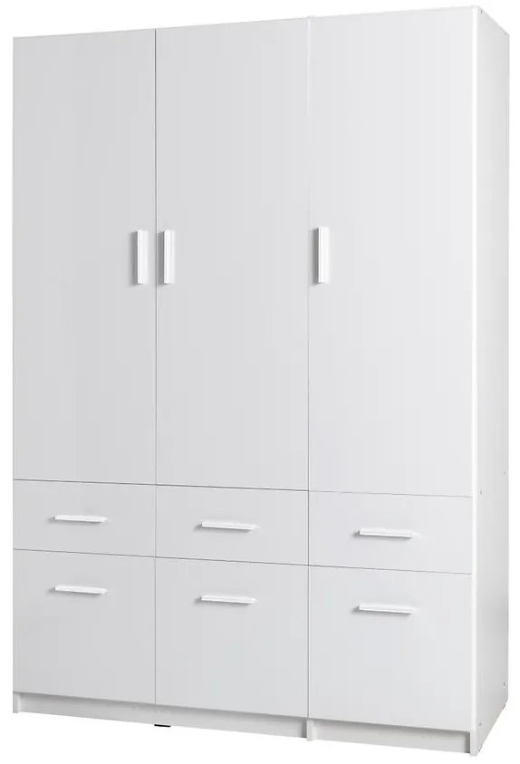 Skriňa  Snow 04 136 cm lesklá/biela alpská