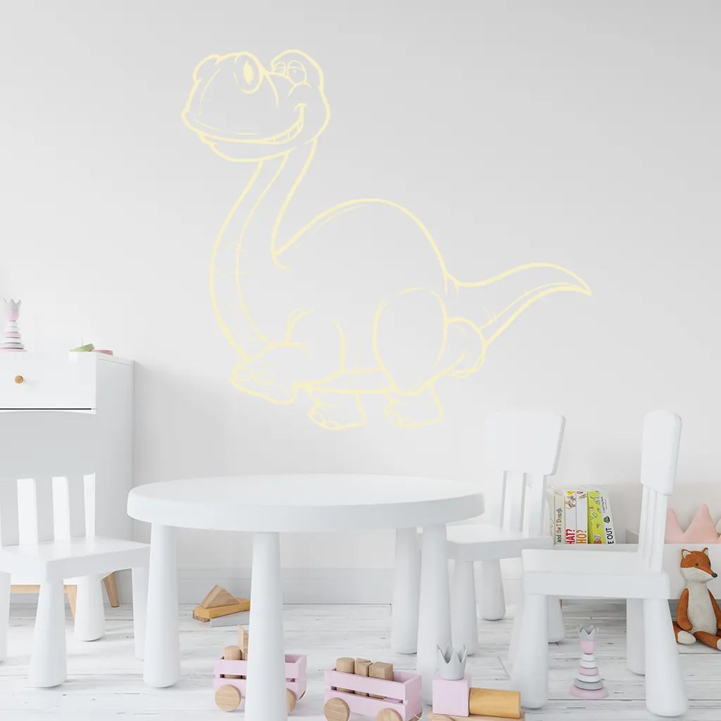 Veselá Stena Samolepka na stenu na stenu Brontosaurus Farba: černá
