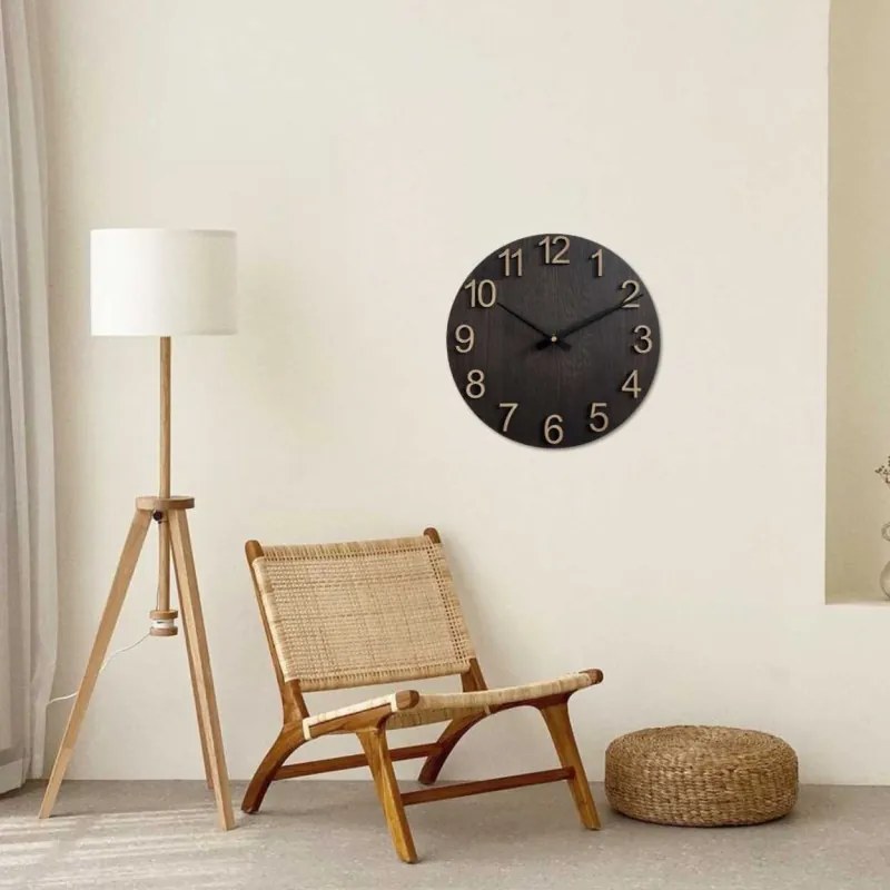 Dizajnové nástenné hodiny z masívneho dreva I SENTOP MAS017-3169-hands/black