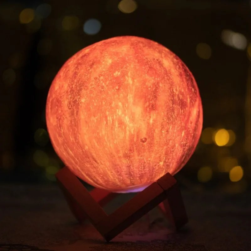 049590 DR Stolná lampa 3D mesiac 15cm - 16 farieb