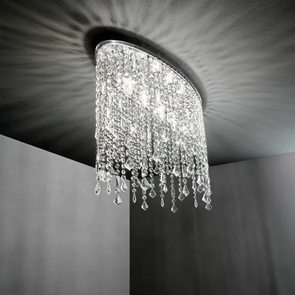 Ideal Lux - Krištáľové stropné svietidlo RAIN 3xE14/40W/230V lesklý chróm