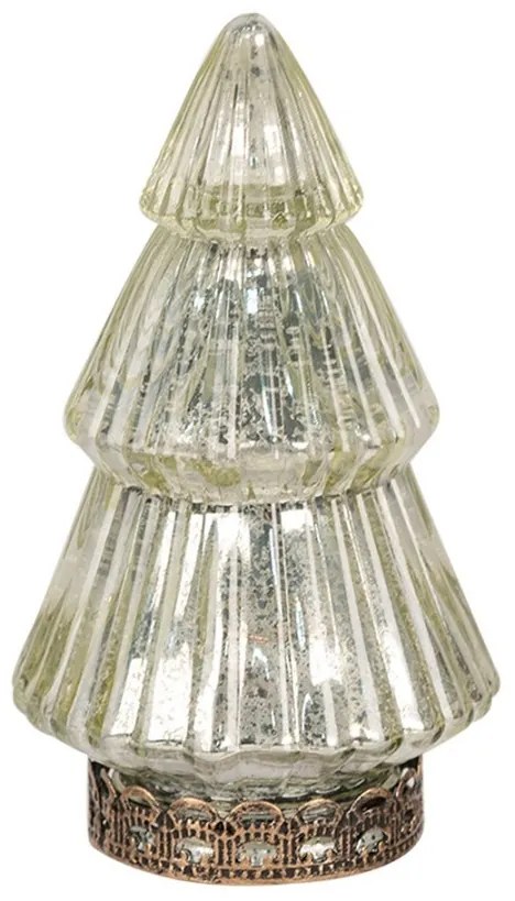 Zlatý sklenený dekoračný svietiaci stromček LED Tree - Ø 8*14 cm