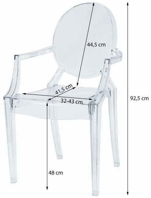 Set dvoch stoličiek BUSAN priesvitné (2ks)