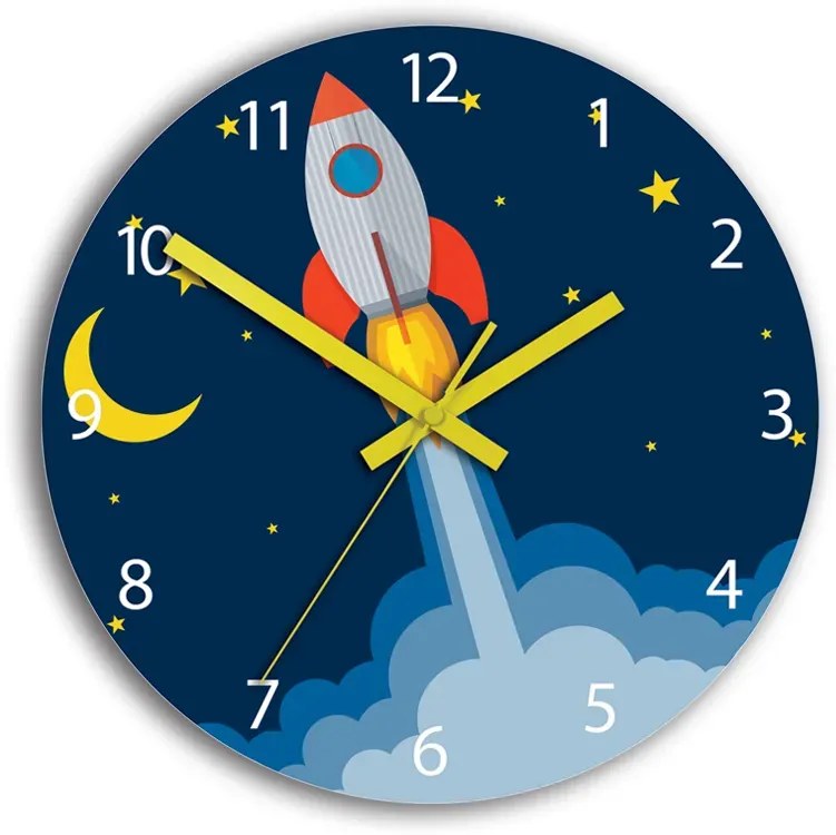 Dětské nástěnné hodiny Raketa 30 cm vícebarevné