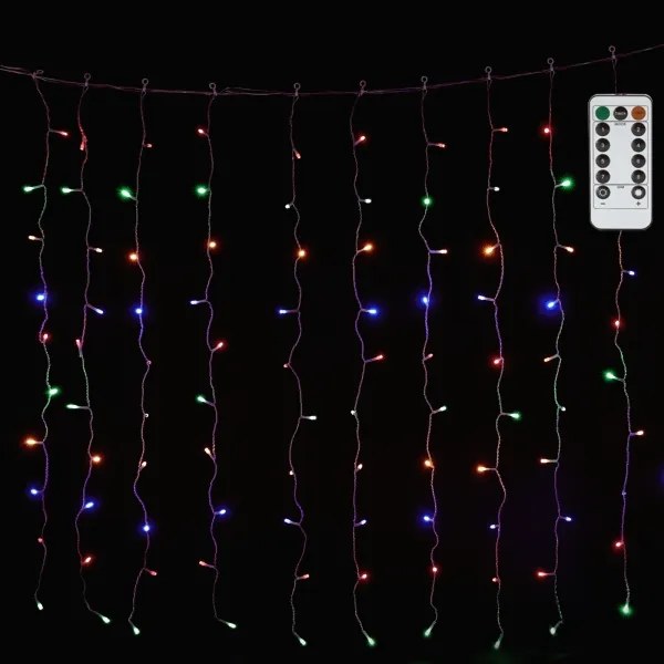 Aigostar - LED RGBY Vonkajší vianočný reťazec 300xLED/6W/230V/8 funkcií 3x1m IP44 + DO