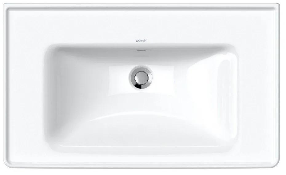 DURAVIT D-Neo umývadlo na skrinku bez otvoru, s prepadom, 800 x 480 mm, biela, s povrchom WonderGliss, 23678000601