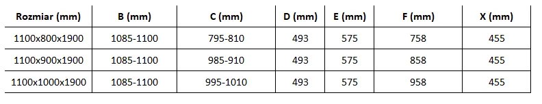 Mexen Omega, 3-stenový sprchovací kút s posuvnými dverami 110 (dvere) x 100 (stena) x 190 cm, 8mm číre sklo, chrómový profil + biela sprchová vanička SLIM, 825-110-100-01-00-3S-4010