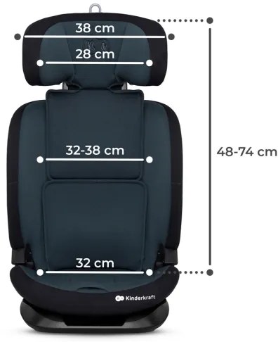 KINDERKRAFT - Autosedačka ONETO 3 i-Size (76-150 cm) + Isofix Graphite black