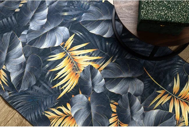 Protišmykový behúň LOTUS PAPRADE 45270 sivý / zlatý - Výpredaj