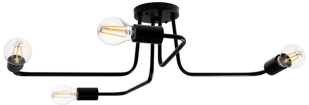 Toolight - Stropné / nástenné svietidlo Agaro Spider 4xE27, čierna, OSW-06604