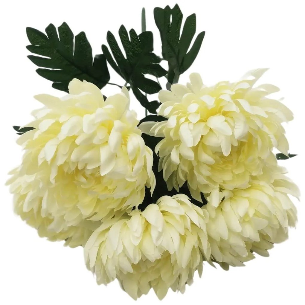 Biela umelá kytica chryzantém 45cm