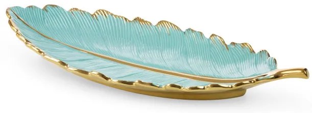 Dekoračný podnos HIRAL 4 04 svetlomodrý / zlatý