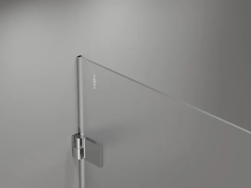 Mexen Lunar-B, L Otočné ľavé sprchové dvere 130 cm, číre sklo, chrómový profil, 832SL-130-050-01-00-L