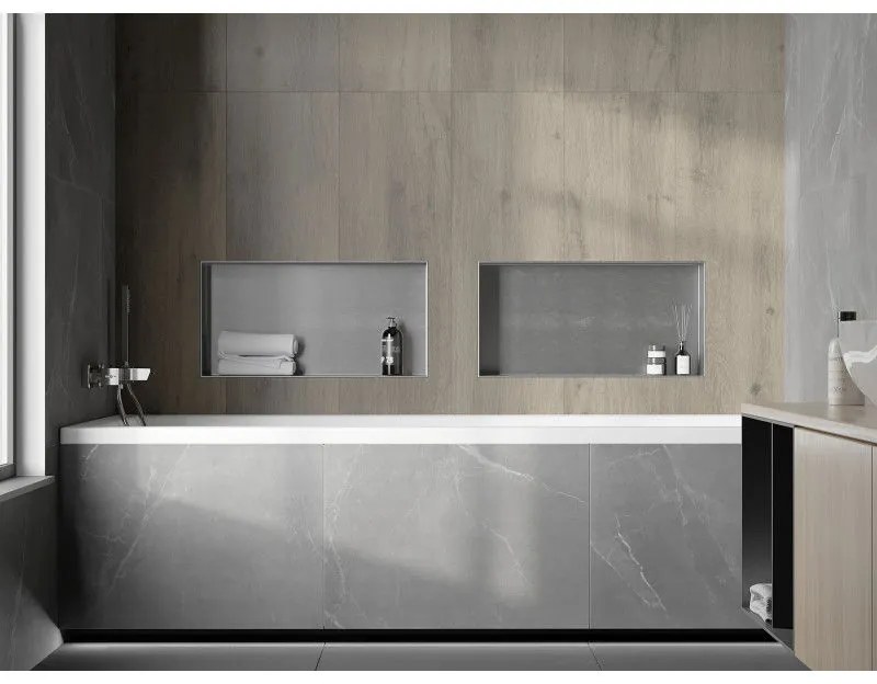 Mexen X-Wall-NR, polička na zapustenie pod obklad bez goliera 60 x 30 cm, oceľová, 1911603010