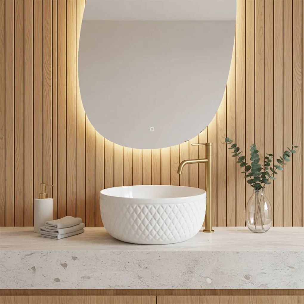 Rea Galaxy, umývadlo na dosku 400x400x165 mm, biela lesklá, REA-U0640