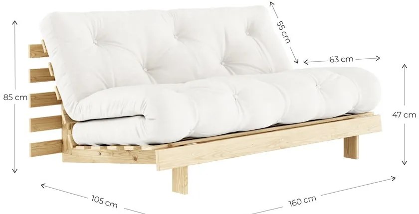 Béžová rozkladacia pohovka 160 cm Roots - Karup Design