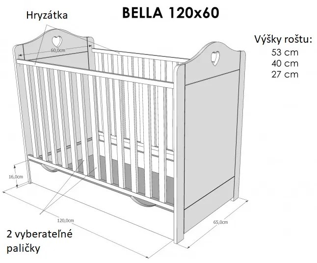 Detská postieľka Bella so zásuvkou