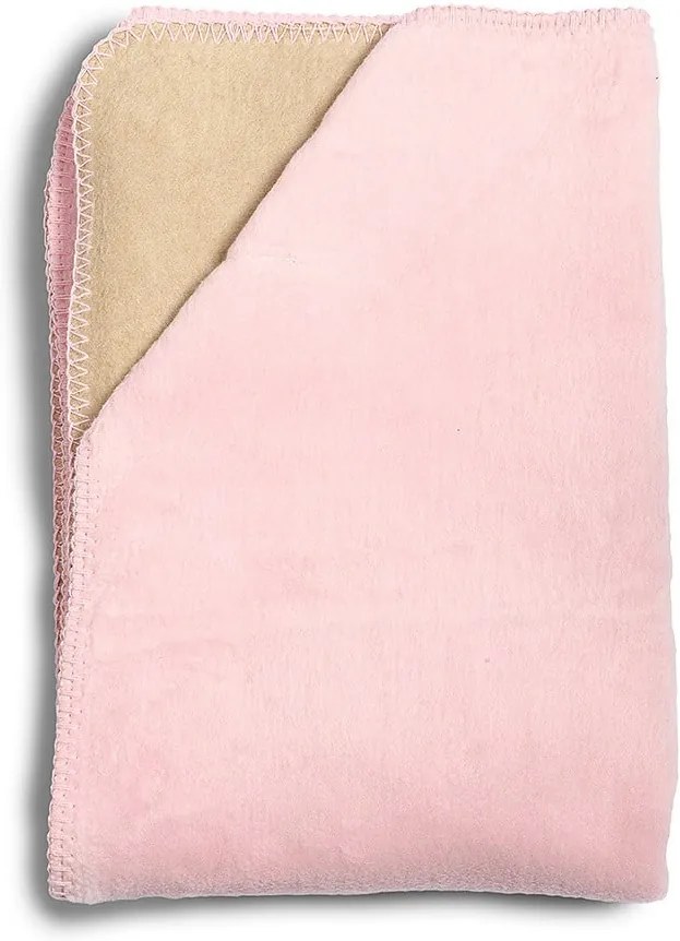 Detská ružová deka z mäkučkej bavlny YappyKids Sense, 75 × 100 cm