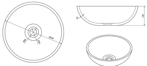 Sapho - Umývadlo na dosku PRIORI, priemer 42 cm, keramika/zelená