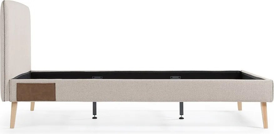 Béžová dvojlôžková posteľ Kave Home Lydia, 160 x 200 cm